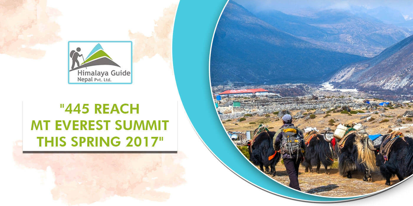 445 Reach Mt Everest Summit this Spring 2017