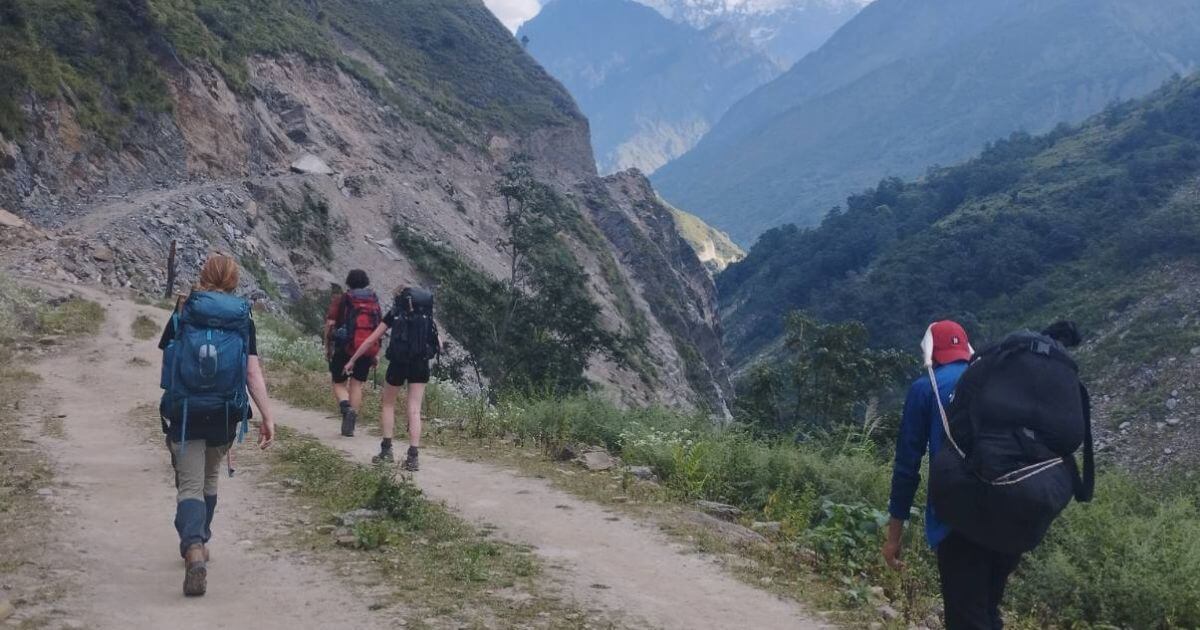 Difficult hiking trails and mountain hikers