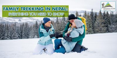 Family trekking in Nepal
