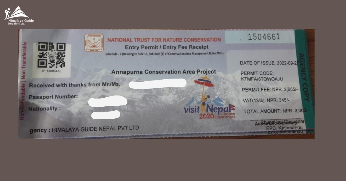 Annapurna conservation area permit