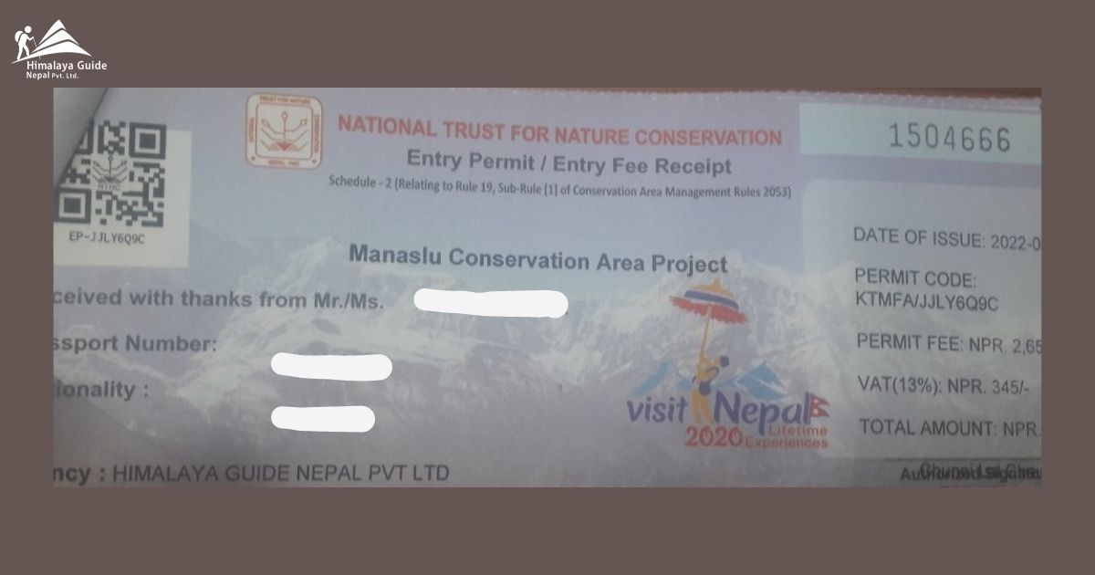 Manaslu conservation area project permit