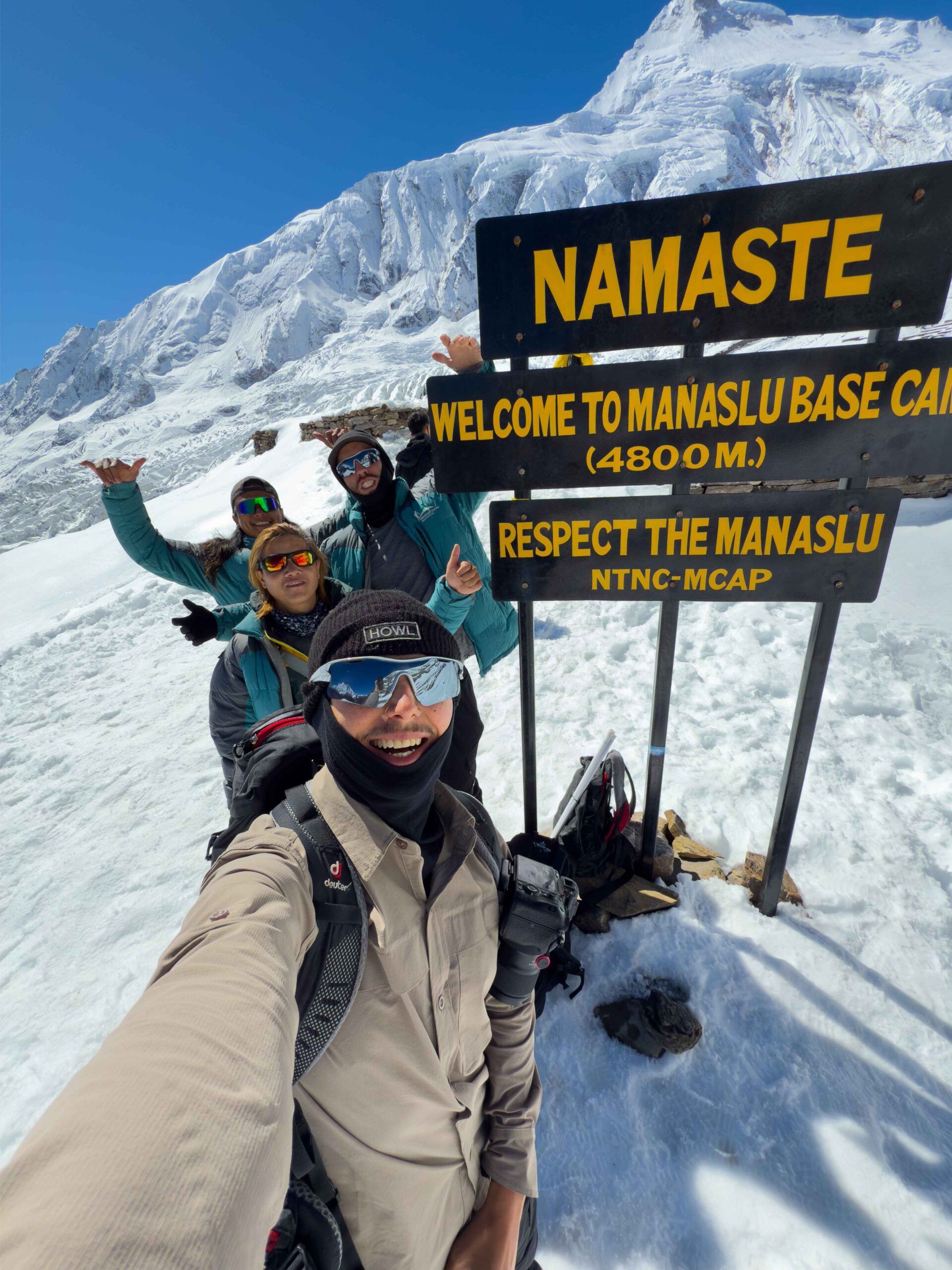 we at manaslu base camp 4800m