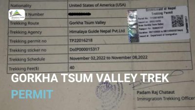 Gorkha Tsum valley Trek Permit