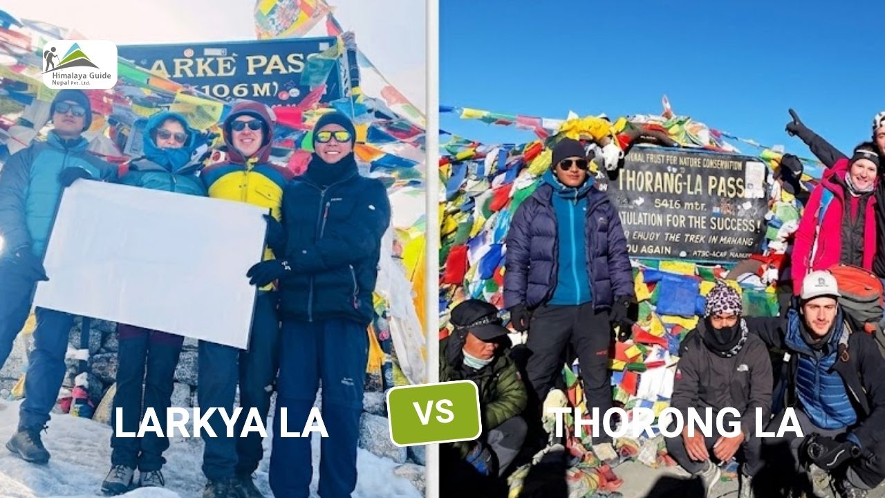 larkya la Vs thorong la